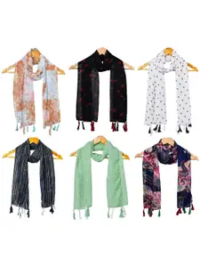 StoleVilla Pack of 6 Women Printed Scarf