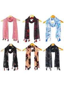 StoleVilla Pack of 6 Women Printed Scarf