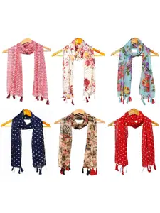 StoleVilla Pack of 6 Women Printed Scarf