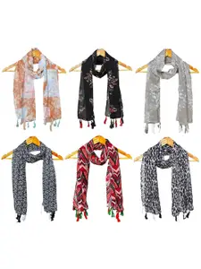 StoleVilla Women Pack Of 6 Printed Scarf