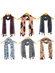 StoleVilla Pack of 6 Women Printed Scarf