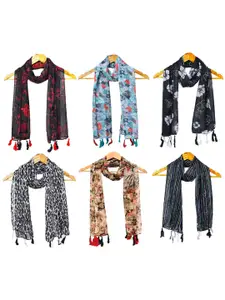 StoleVilla Women Pack Of 6 Printed Scarf