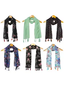 StoleVilla Pack Of 6 Women Printed Scarf