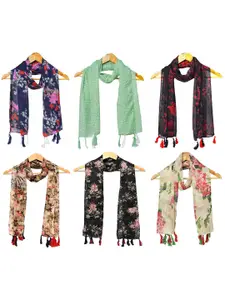 StoleVilla Pack of 6 Women Printed Scarf