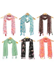 StoleVilla Pack Of 6 Women Printed Scarf