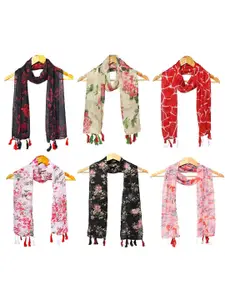 StoleVilla Pack Of 6 Women Printed Scarf