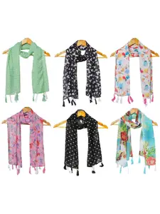 StoleVilla Pack Of 6 Women Printed Scarf