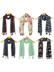 StoleVilla Women Pack Of 6  Printed Scarf