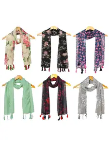 StoleVilla Pack of 6 Women Printed Scarf