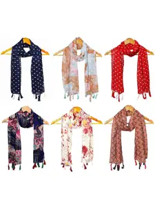 StoleVilla Women Pack of 6 Printed Scarf