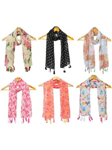 StoleVilla Pack of 6 Women Printed Scarf