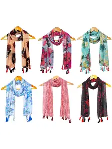 StoleVilla Pack of 6 Women Printed Scarf