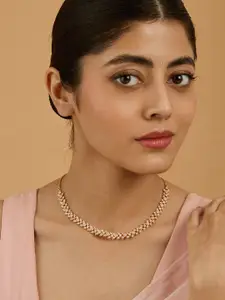 Kushal's Fashion Jewellery Gold-Plated Zircn Studded Party Necklace