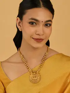 Kushal's Fashion Jewellery Gold-Plated Antique Necklace