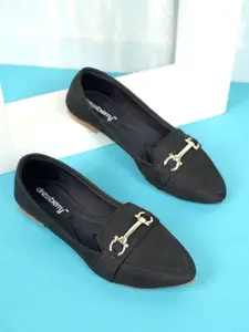 DressBerry Women Pointed Toe Mules with Buckles Flats
