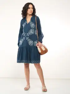 AKKRITI BY PANTALOONS Print A-Line Midi Dress