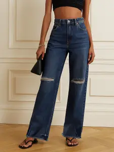 SASSAFRAS Women Comfort Regular Fit High-Rise  Jeans