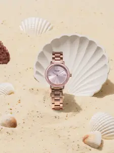 Sonata Poze Women Brass Dial & Stainless Steel Bracelet Style Straps Analogue Watch SP80099KM02