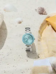 Sonata Poze Women Brass Dial & Stainless Steel Bracelet Style Straps Analogue Watch SP80099KM01