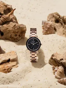 Sonata Poze Women Brass Dial & Stainless Steel Bracelet Style Straps Analogue Watch SP80099KM03