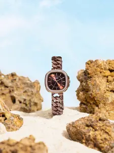 Sonata Poze Women Poze Brass Patterned Dial & Wrap Around Straps Analogue Watch SP80096KM01W