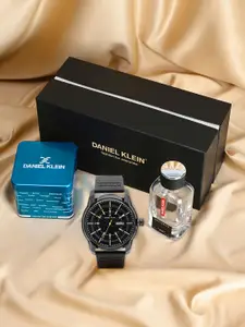 Daniel Klein Men Embellished Dial & Leather Straps Analogue Watch DKC001-1