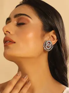 Yinara Women Cubic Zirconia Contemporary Knot Stud Earrings