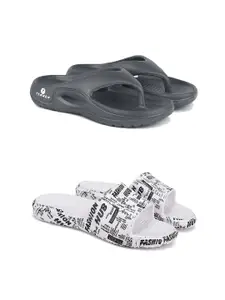 PENNEN Men Set Of 2 Printed Soft & Lightweight Flip Flops