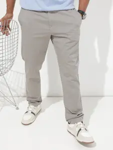 The Roadster Lifestyle Co. Men Solid Regular Fit Trousers