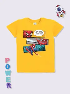 YK Disney Boys Spider-Man Printed Cotton T-shirt