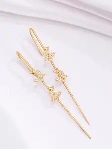 Zavya 92.5 Pure Silver Gold-Plated Contemporary Ear Cuffs