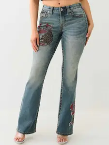True Religion BIG T Becca Women Embellished Bootcut Mid-Rise Jeans