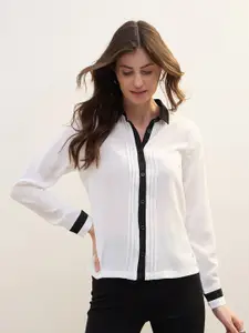 Iconic Women Solid Spread Collar Casual Shirt
