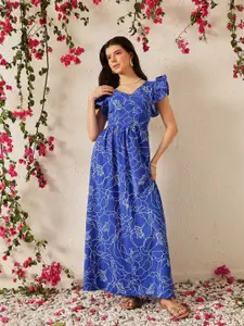 STREET 9 Floral Print Crepe Fit & Flare Dress