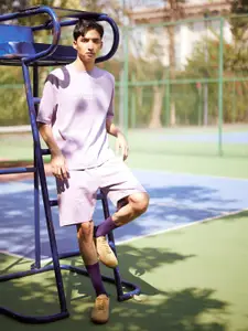 Crimsoune Club Men Cotton Mid-Rise  Bermuda Shorts