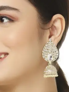 OOMPH Teardrop Shaped Jhumkas Earrings