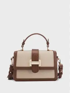 Lino Perros Colourblocked Structured Satchel With Detachable Sling Strap