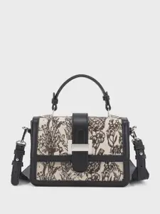 Lino Perros Floral-Infused Printed Structured Satchel