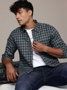 R.Code by The Roadster Life Co. Men Classic Tartan Checked Casual Shirt