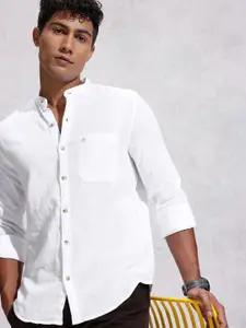 WROGN Pure Cotton Band Collar Casual Shirt
