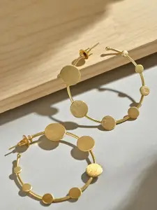 Fida Brass Gold-Plated Multi Dots Circular  Hoop Earrings