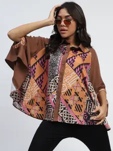 Global Republic Printed Shirt Collar Regular Top