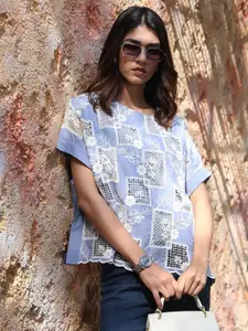 Global Republic Embellished Embroidered Cotton Blouson Crop Top