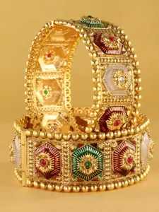 LAVAZZA Set Of 2 CZ & AD Stone Studded Bangles