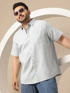 Sztori Men Plus Size Premium Textured Pure Cotton Casual Shirt