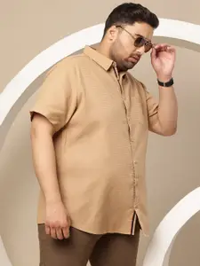 Sztori Men Plus Size Premium Textured Pure Cotton Casual Shirt