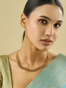 Kushal's Fashion Jewellery Copper Gold-Plated Antique Necklace