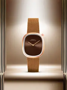 French Connection Women Embellished Dial & Stainless Steel Bracelet Style Straps Analogue Watch FCN0112BRM