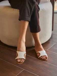 CAI Curved In Canvas Tan Flats
