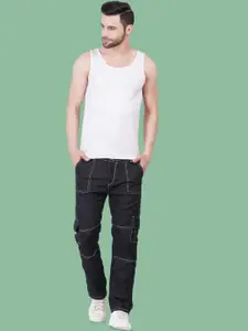LINARIA Men Classic Tapered Fit Slash Knee Jeans